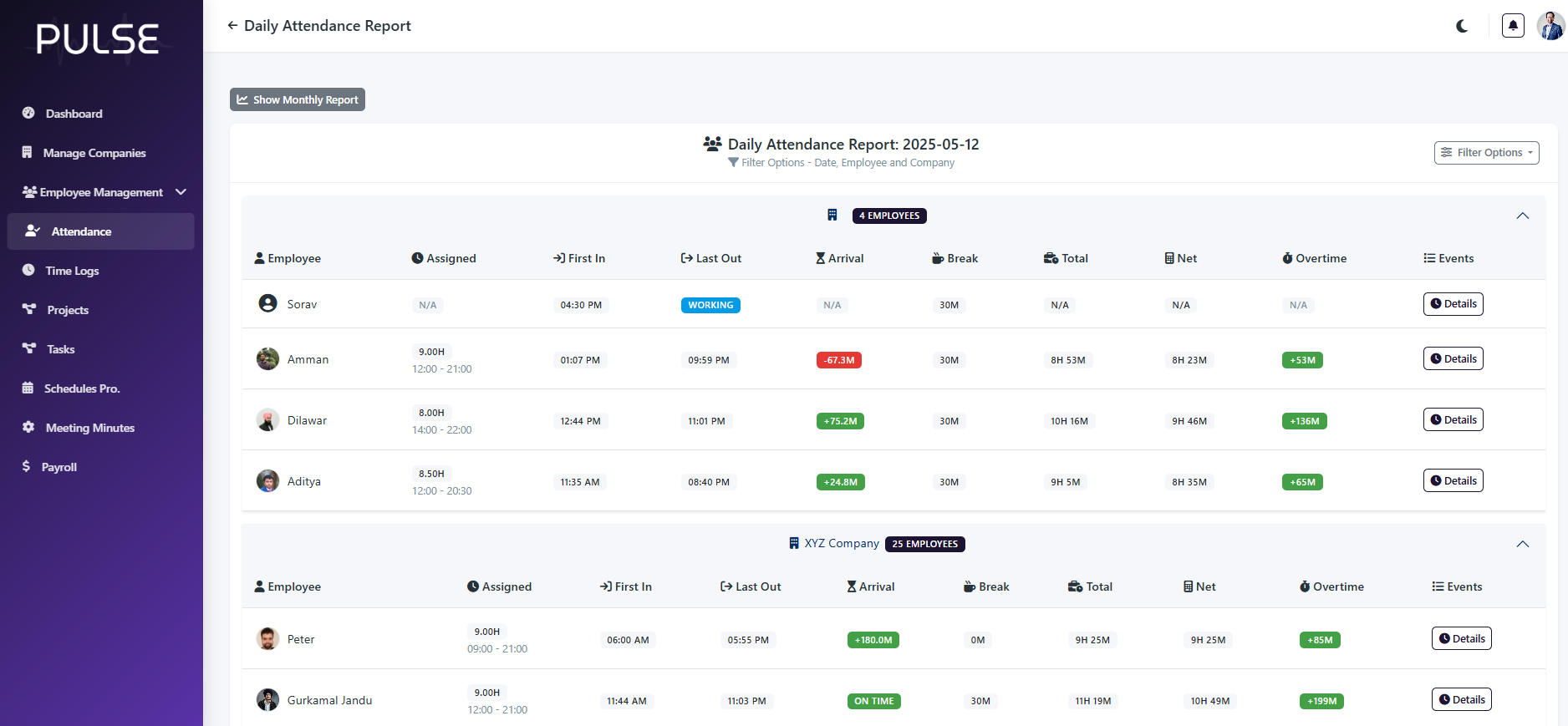 Attendance Dashboard