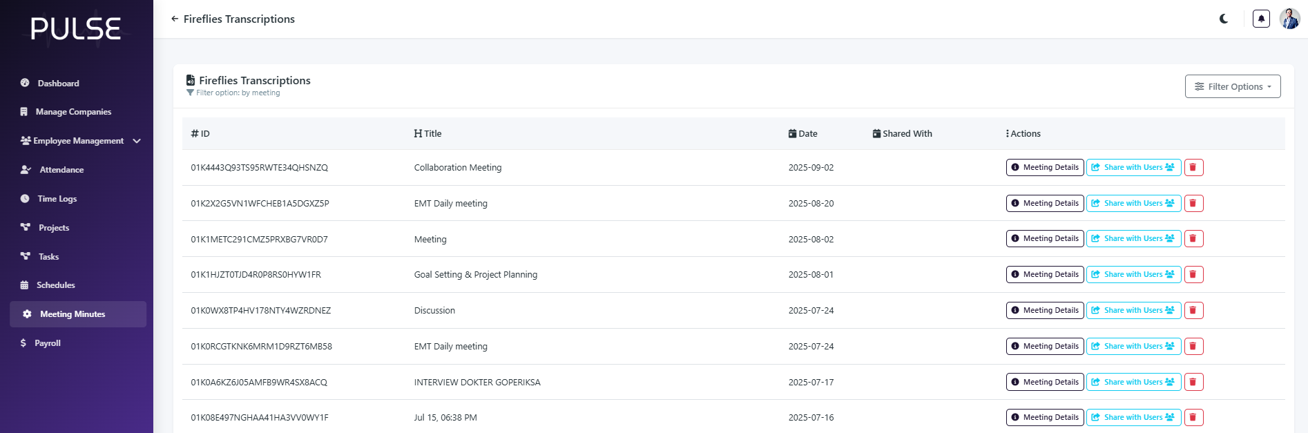 Meeting Minutes Dashboard
